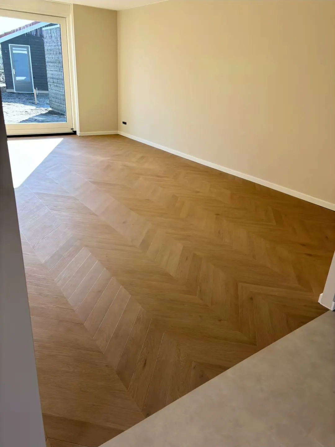 Hongaarse punt vloer in woonkamer Den Haag